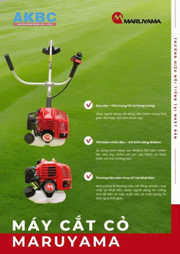 Hướng Dẫn Bảo Dưỡng Máy Cắt Cỏ Tại Nhà (Từ A-Z): Giúp Máy Bền Bỉ, Hoạt Động Hiệu Quả 1 Máy cắt cỏ Maruyama - thương hiệu uy tín tới từ Nhật Bản