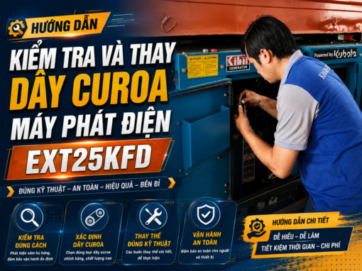 HƯỚNG DẪN KIỂM TRA VÀ THAY DÂY CUROA MÁY PHÁT ĐIỆN EXT25KFD ĐÚNG KỸ THUẬT