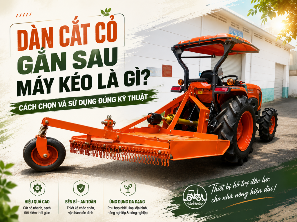 dàn cắt cỏ gắn sau máy kéo là gì