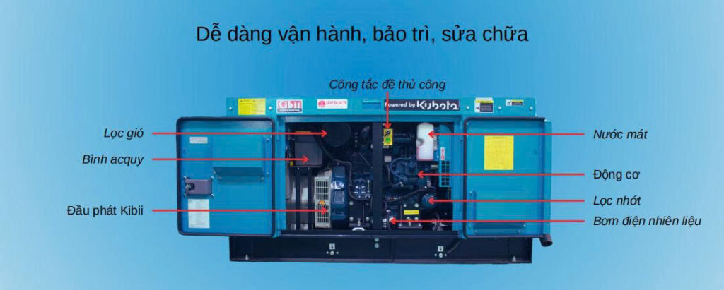 10 PHỤ TÙNG MÁY PHÁT ĐIỆN CONTAINER LẠNH Kibii CẦN KIỂM TRA VÀ THAY THẾ ĐỊNH KỲ 1 Cần kiểm tra và bảo dưỡng lọc gió, lọc nhớt, lọc dầu và lọc tách nước định kỳ để máy phát điện container hoạt động ổn định